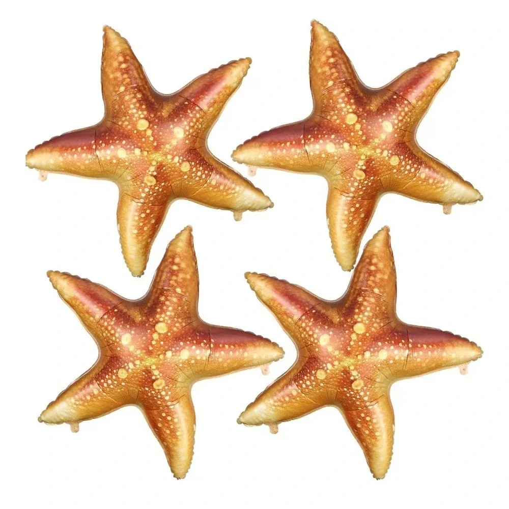 GIHOO 4 Pack Starfish Foil Balloons Gold Brown Sea Star Party Decor PH-HX04